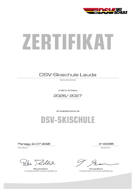 DSV Zertifikat DSV Zertifikat